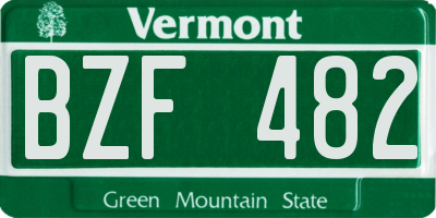 VT license plate BZF482