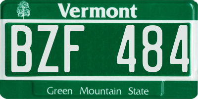 VT license plate BZF484