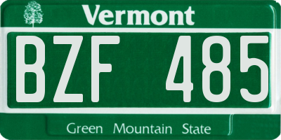 VT license plate BZF485