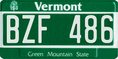 VT license plate BZF486