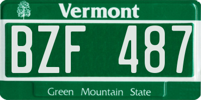 VT license plate BZF487