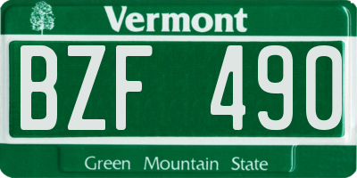 VT license plate BZF490