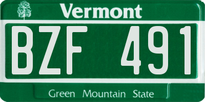 VT license plate BZF491
