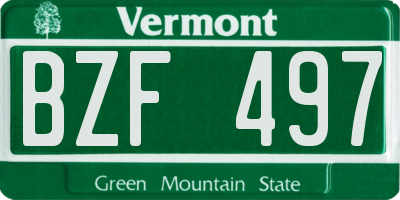 VT license plate BZF497