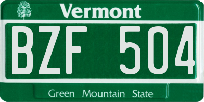 VT license plate BZF504