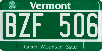 VT license plate BZF506