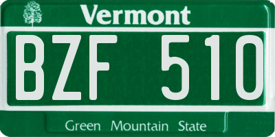 VT license plate BZF510