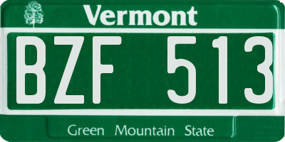VT license plate BZF513