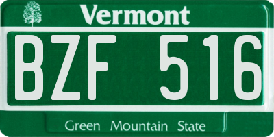 VT license plate BZF516