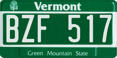 VT license plate BZF517