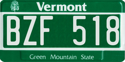 VT license plate BZF518