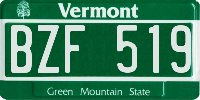 VT license plate BZF519