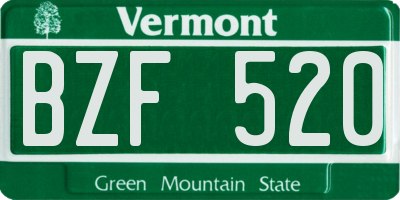 VT license plate BZF520