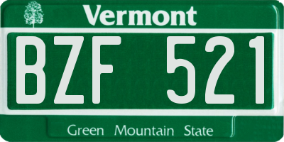 VT license plate BZF521