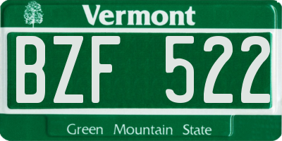 VT license plate BZF522