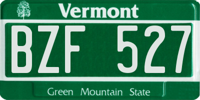 VT license plate BZF527