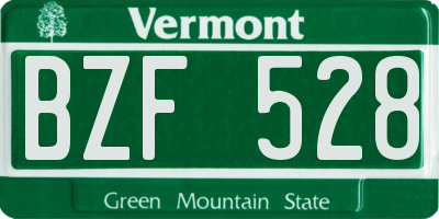 VT license plate BZF528