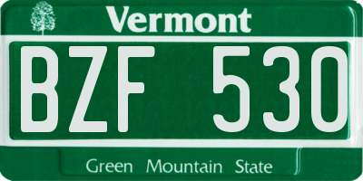 VT license plate BZF530