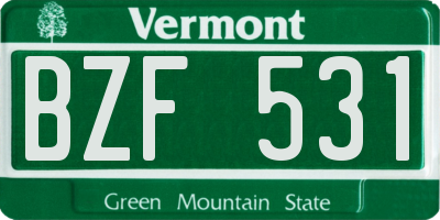 VT license plate BZF531