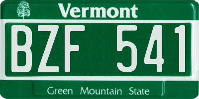 VT license plate BZF541