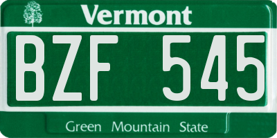 VT license plate BZF545