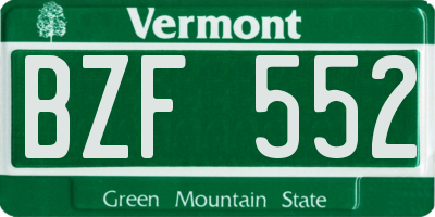 VT license plate BZF552