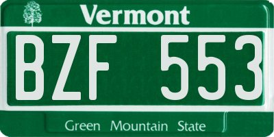VT license plate BZF553