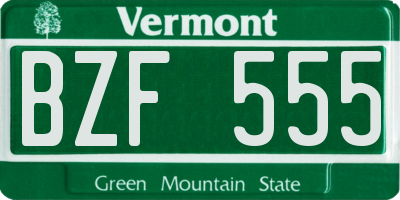 VT license plate BZF555