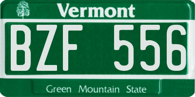 VT license plate BZF556