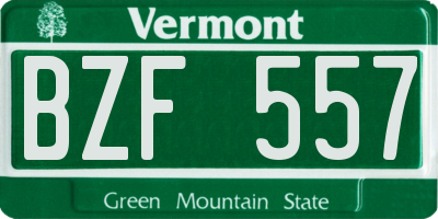 VT license plate BZF557