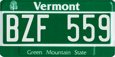 VT license plate BZF559