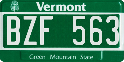 VT license plate BZF563