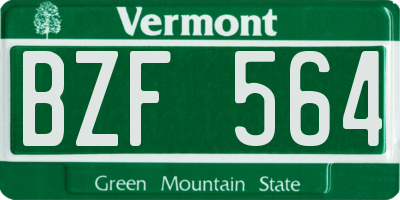 VT license plate BZF564