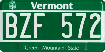 VT license plate BZF572