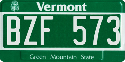VT license plate BZF573