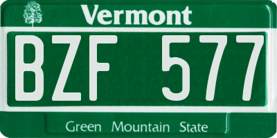 VT license plate BZF577