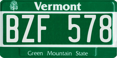 VT license plate BZF578