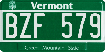 VT license plate BZF579