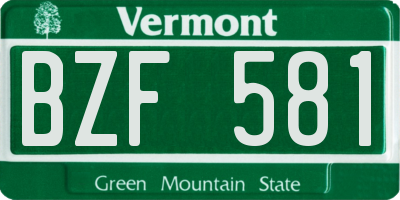 VT license plate BZF581