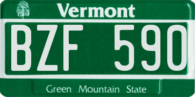VT license plate BZF590