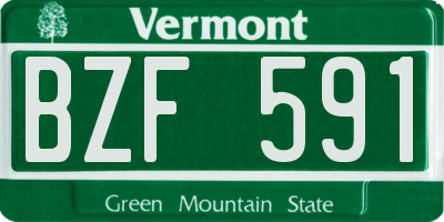 VT license plate BZF591
