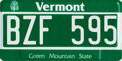 VT license plate BZF595