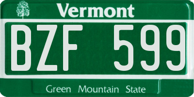 VT license plate BZF599