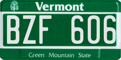 VT license plate BZF606