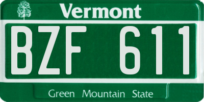 VT license plate BZF611