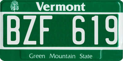 VT license plate BZF619