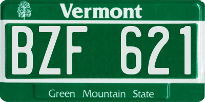 VT license plate BZF621