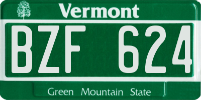 VT license plate BZF624