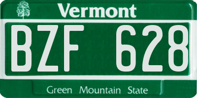 VT license plate BZF628