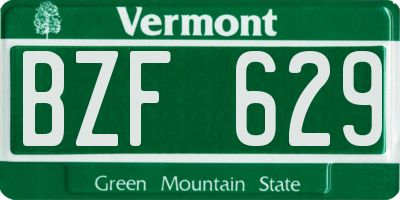 VT license plate BZF629